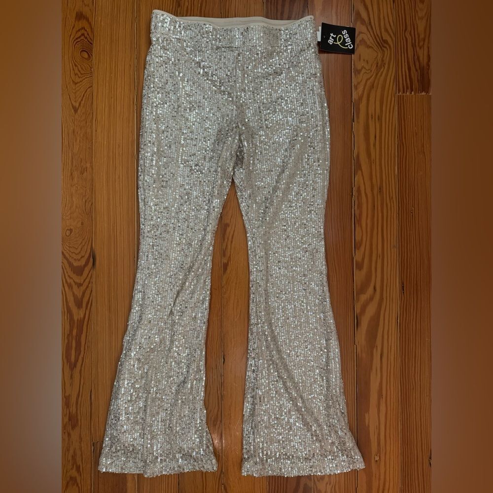 NWT Art Class Sequin Flared Pants